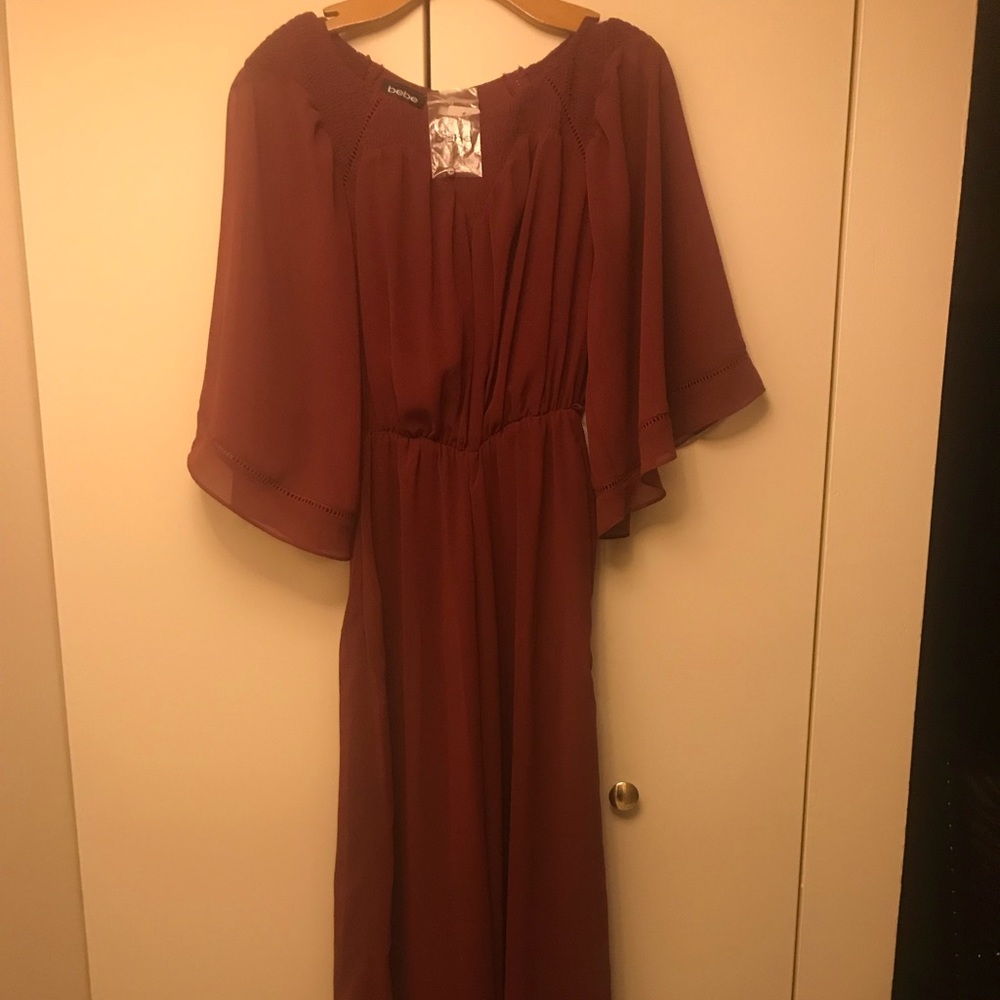 Wide leg jumpsuit from bebe New wine color